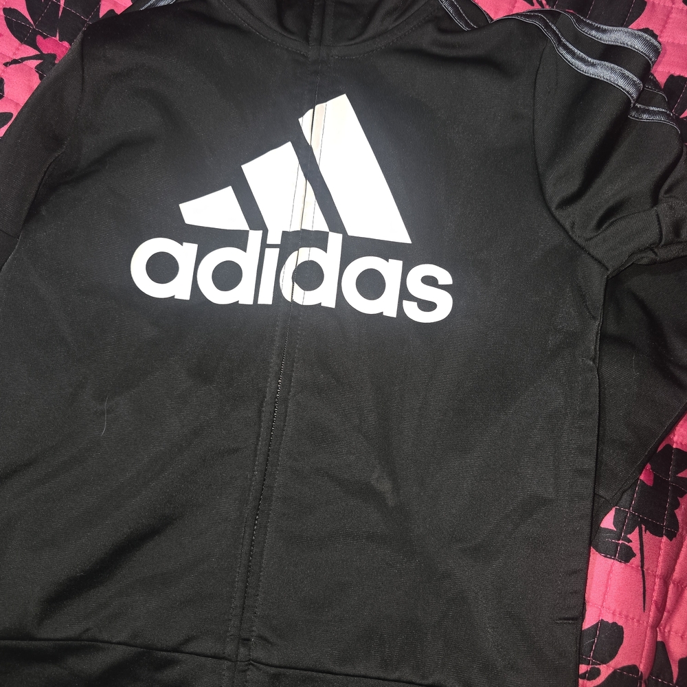 Adidas Kids Black and White Jacket Size 5 - Picture 2 of 3